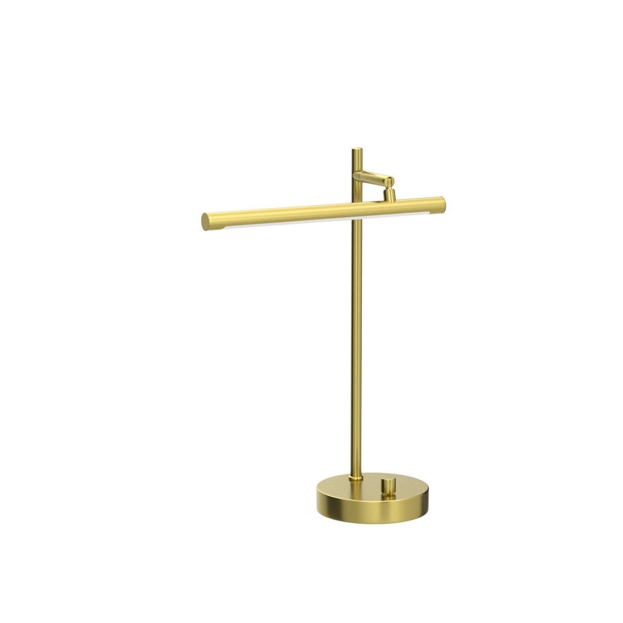 GLOBE Electric 52889 West 15" LED Integrated Desk Lamp, Matte Brass, 200 Lumens, Dimmer Rotary Switch