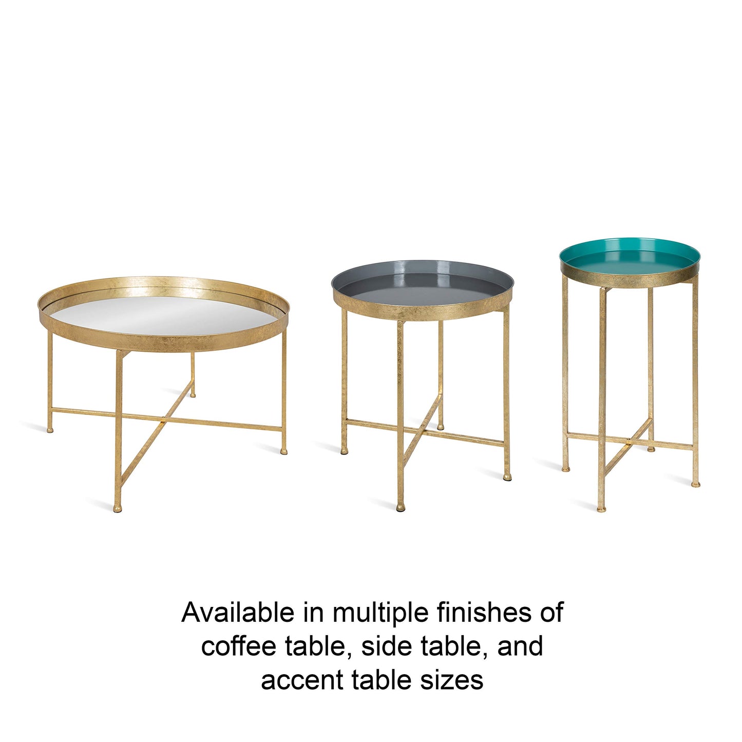 Kate and Laurel Celia Modern Round Coffee Table; 28 x 28 x 19; Black and Gold; Coffee Table for Living Room Decor; Storage; and Display