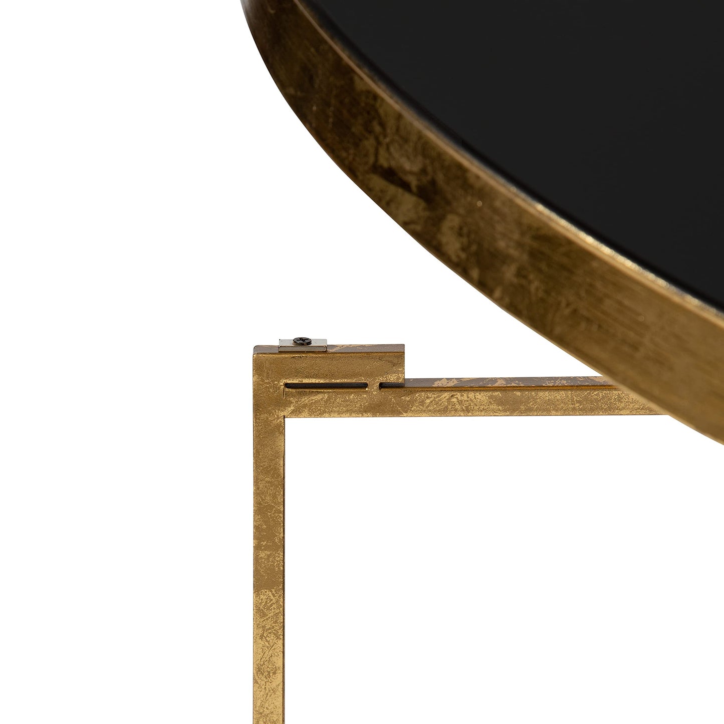 Kate and Laurel Celia Modern Round Coffee Table; 28 x 28 x 19; Black and Gold; Coffee Table for Living Room Decor; Storage; and Display